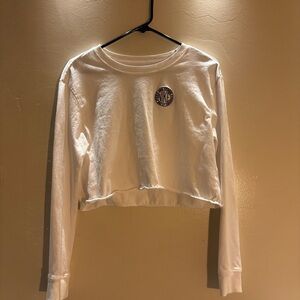 Nike Women's White Long Sleeve Crop Top